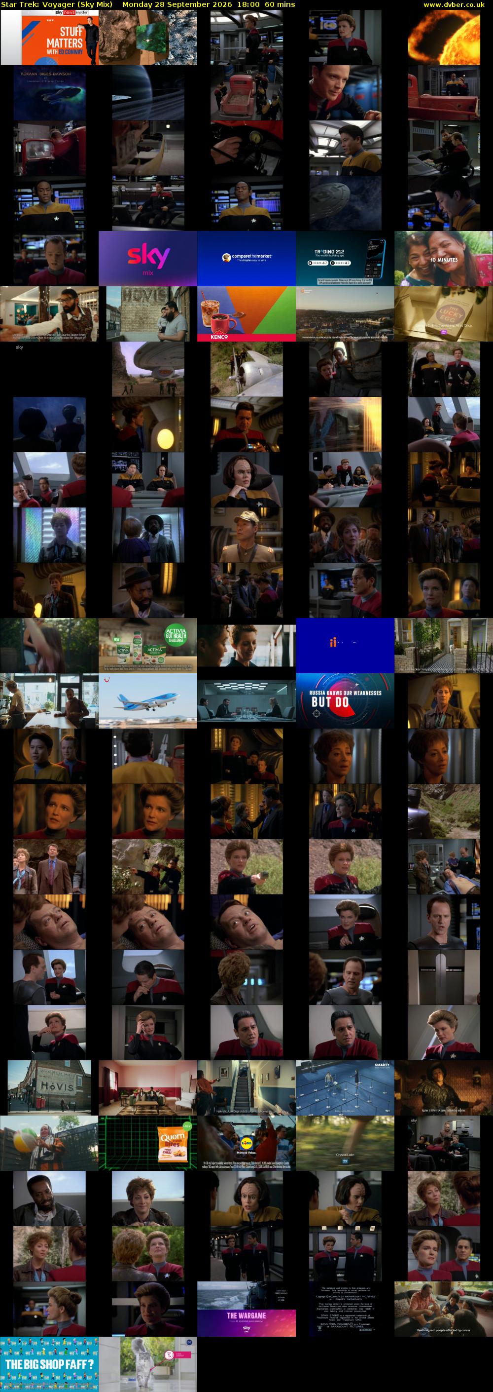 Star Trek: Voyager (Sky Mix) Monday 28 September 2026 18:00 - 19:00