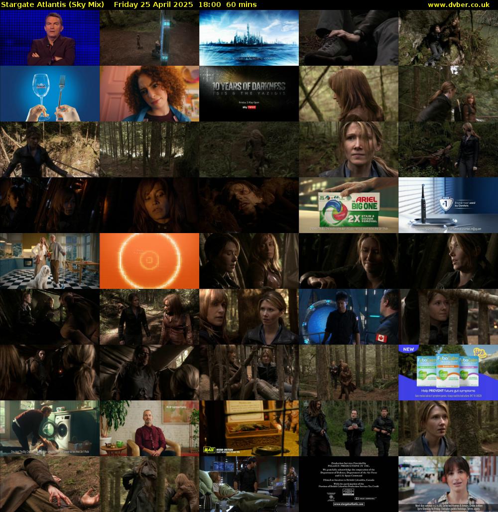 Stargate Atlantis (Sky Mix) Friday 25 April 2025 18:00 - 19:00