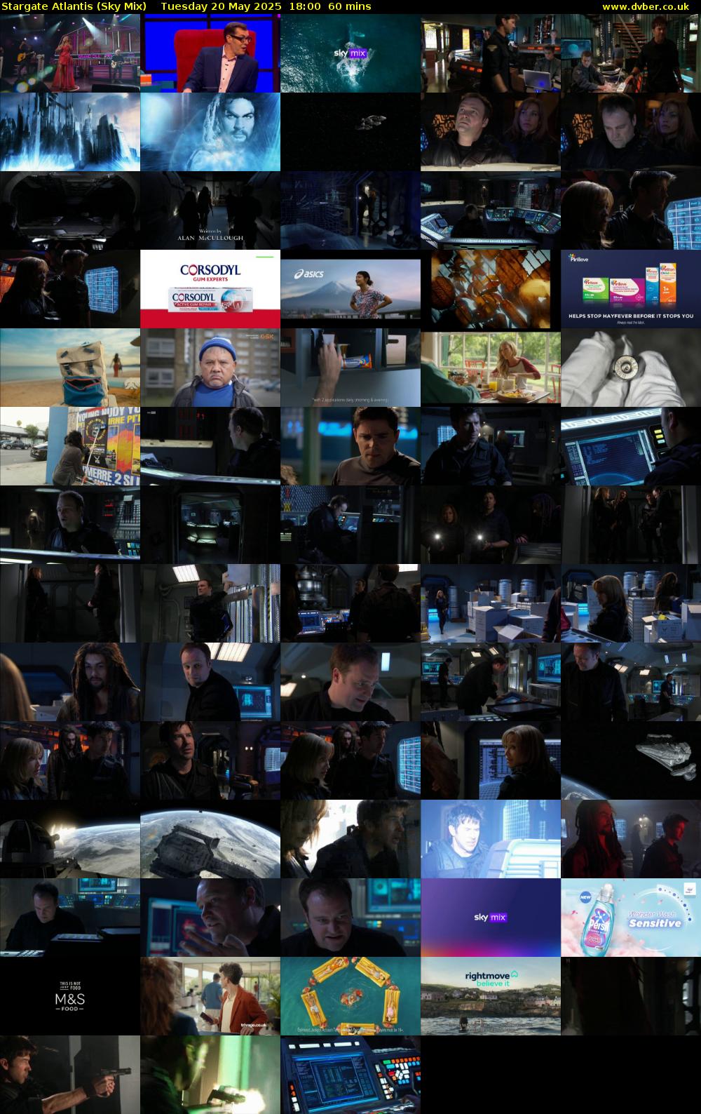 Stargate Atlantis (Sky Mix) Tuesday 20 May 2025 18:00 - 19:00
