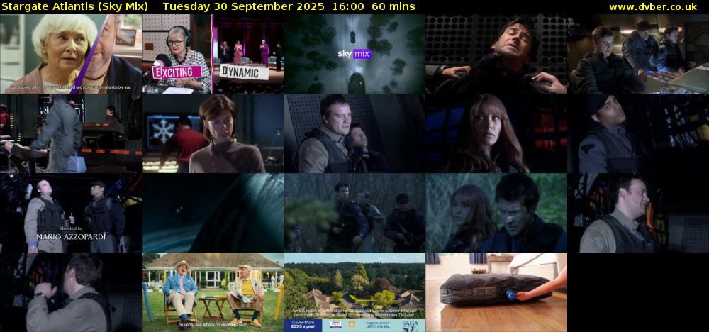 Stargate Atlantis (Sky Mix) Tuesday 30 September 2025 16:00 - 17:00