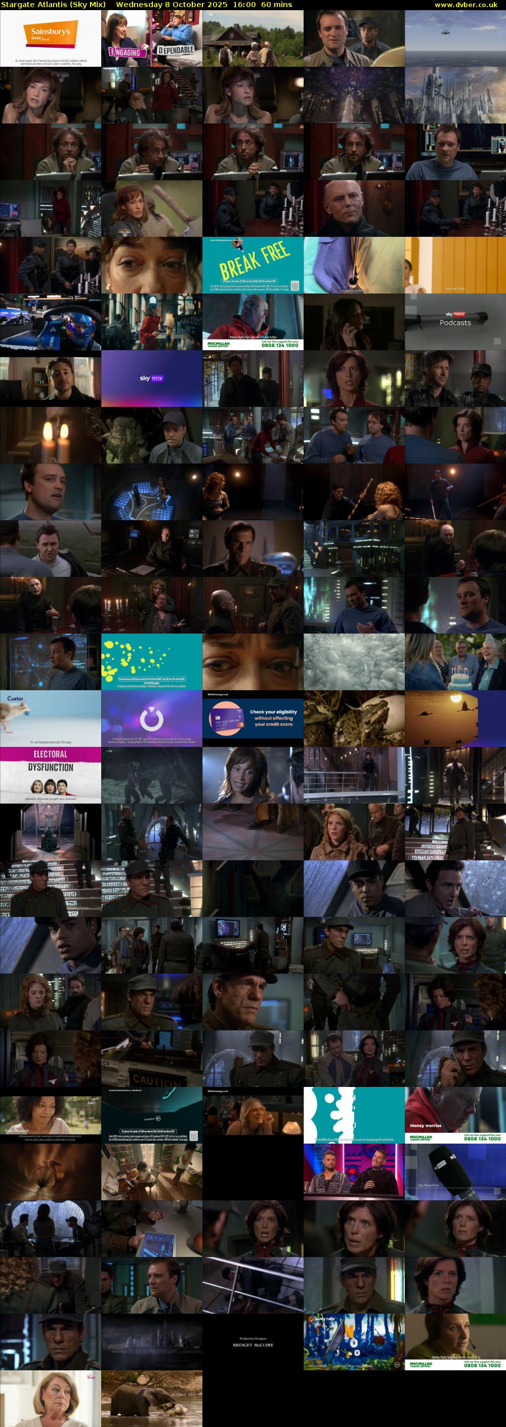 Stargate Atlantis (Sky Mix) Wednesday 8 October 2025 16:00 - 17:00