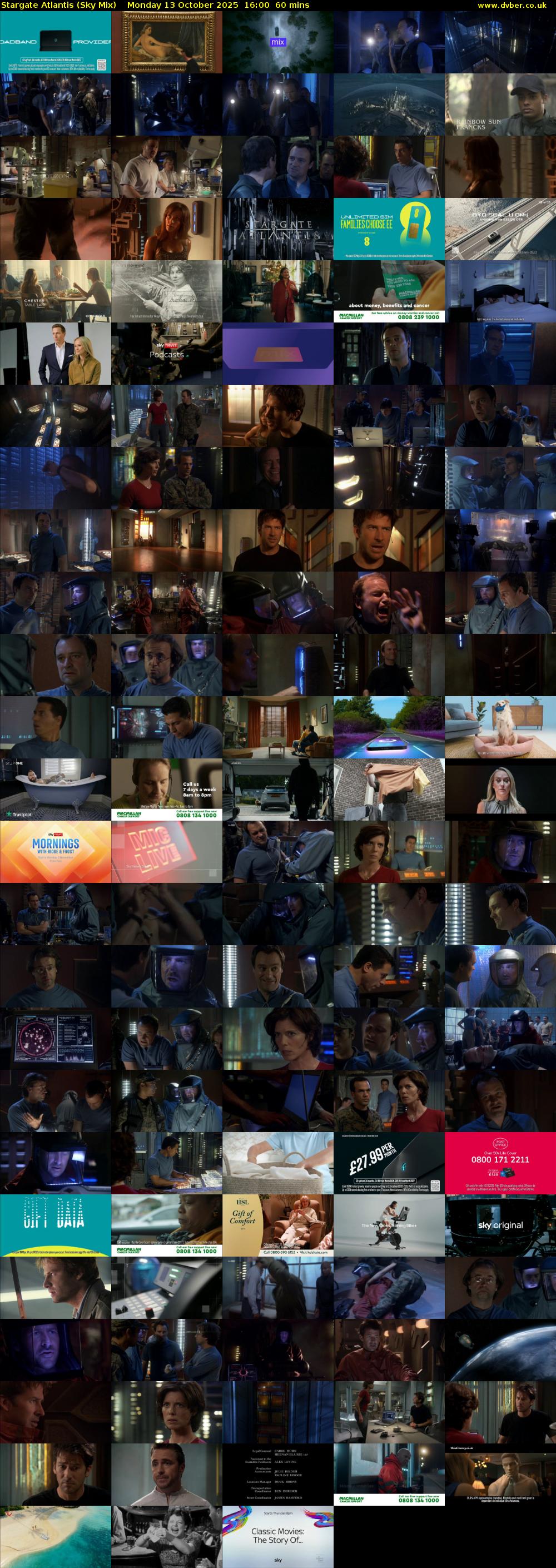 Stargate Atlantis (Sky Mix) Monday 13 October 2025 16:00 - 17:00