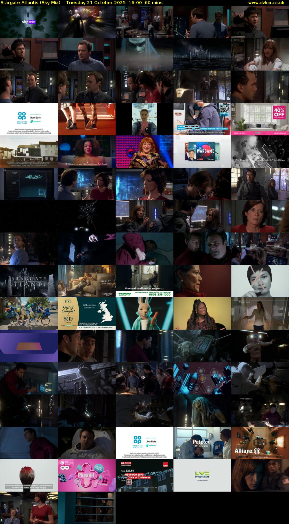 Stargate Atlantis (Sky Mix) Tuesday 21 October 2025 16:00 - 17:00
