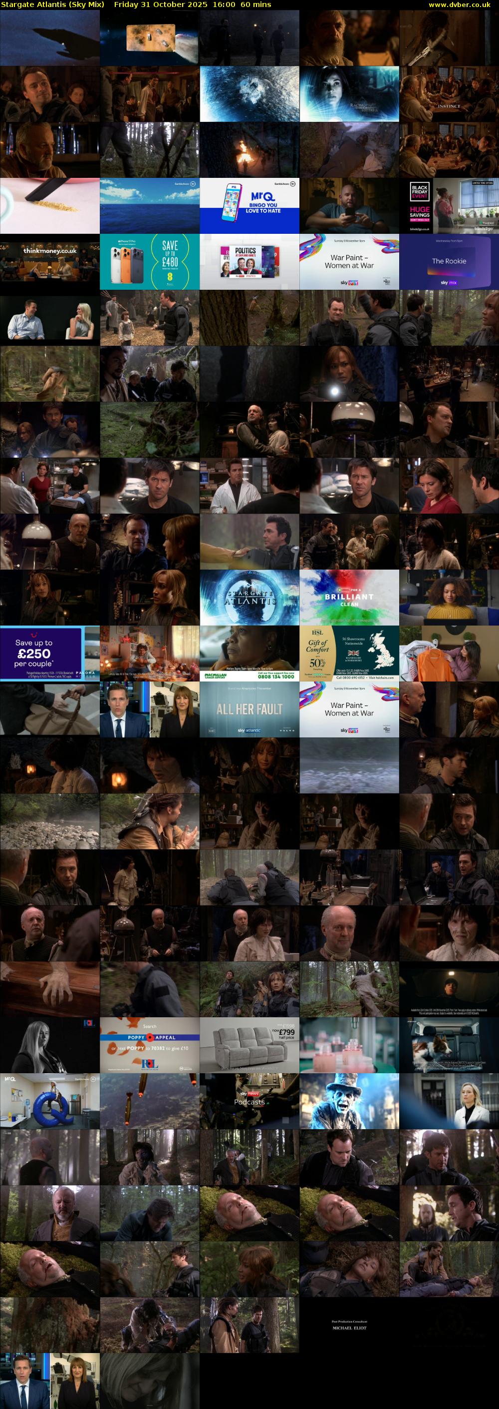 Stargate Atlantis (Sky Mix) Friday 31 October 2025 16:00 - 17:00