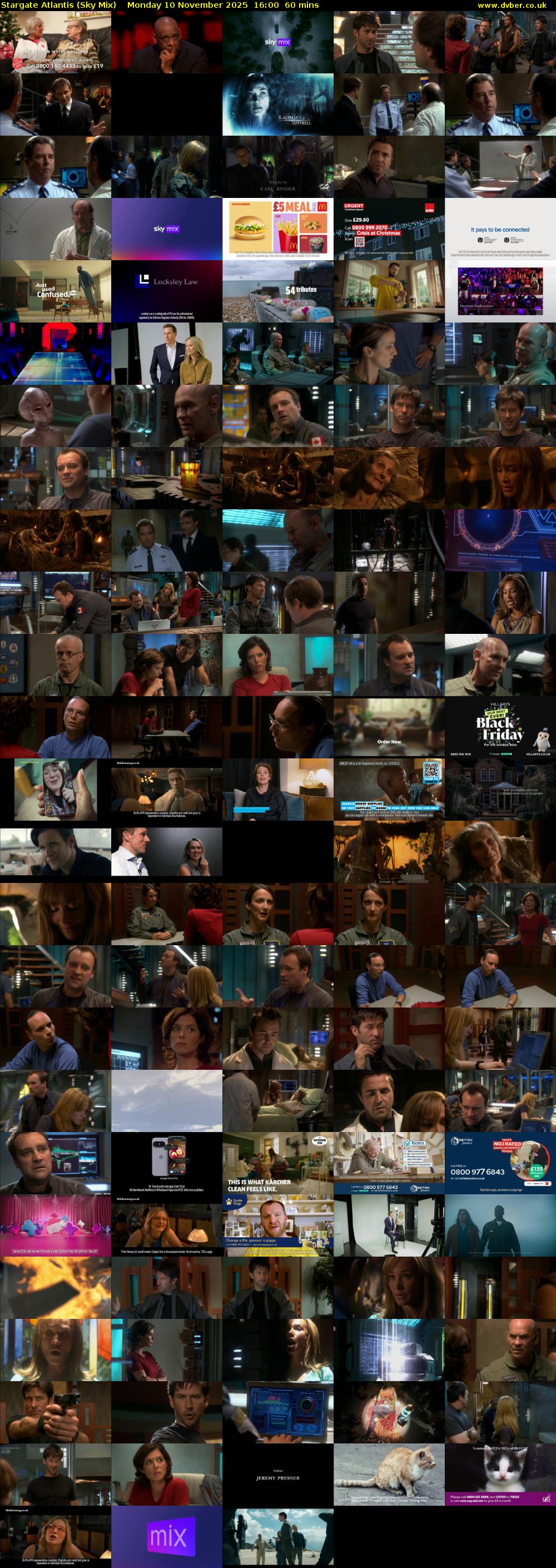 Stargate Atlantis (Sky Mix) Monday 10 November 2025 16:00 - 17:00