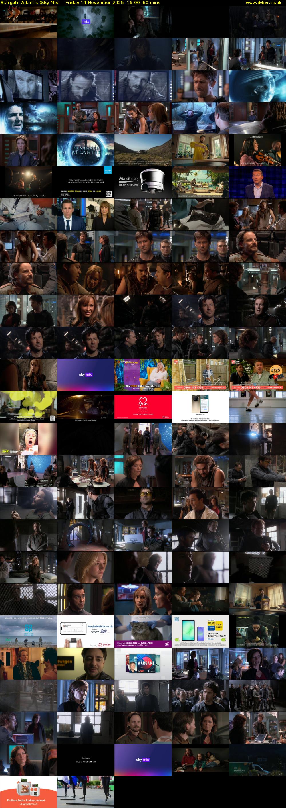 Stargate Atlantis (Sky Mix) Friday 14 November 2025 16:00 - 17:00