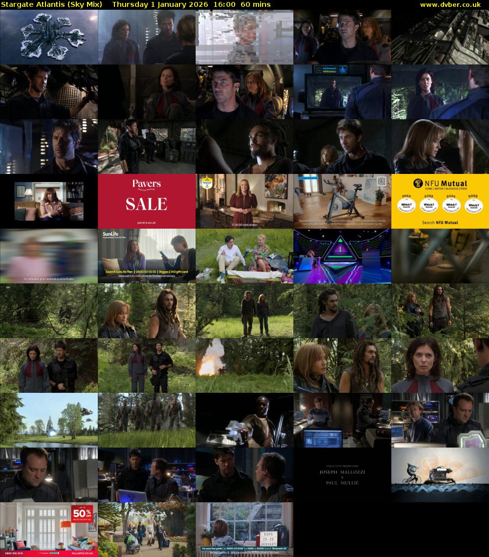 Stargate Atlantis (Sky Mix) Thursday 1 January 2026 16:00 - 17:00
