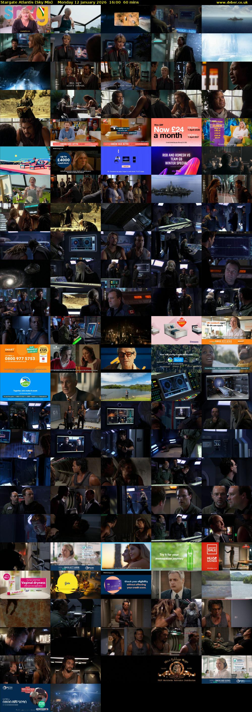 Stargate Atlantis (Sky Mix) Monday 12 January 2026 16:00 - 17:00