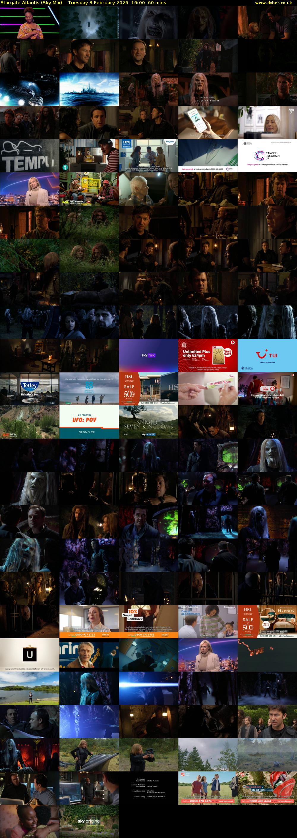 Stargate Atlantis (Sky Mix) Tuesday 3 February 2026 16:00 - 17:00