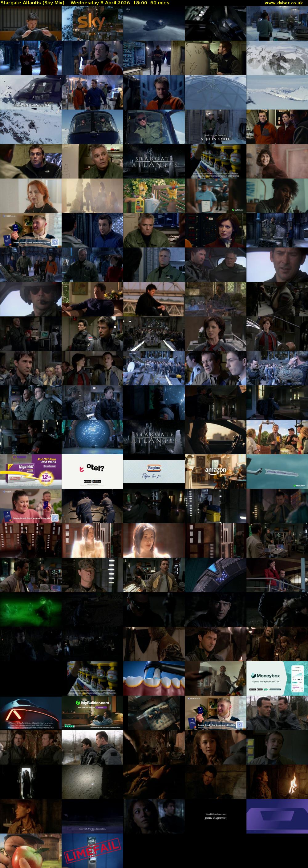 Stargate Atlantis (Sky Mix) Wednesday 8 April 2026 18:00 - 19:00