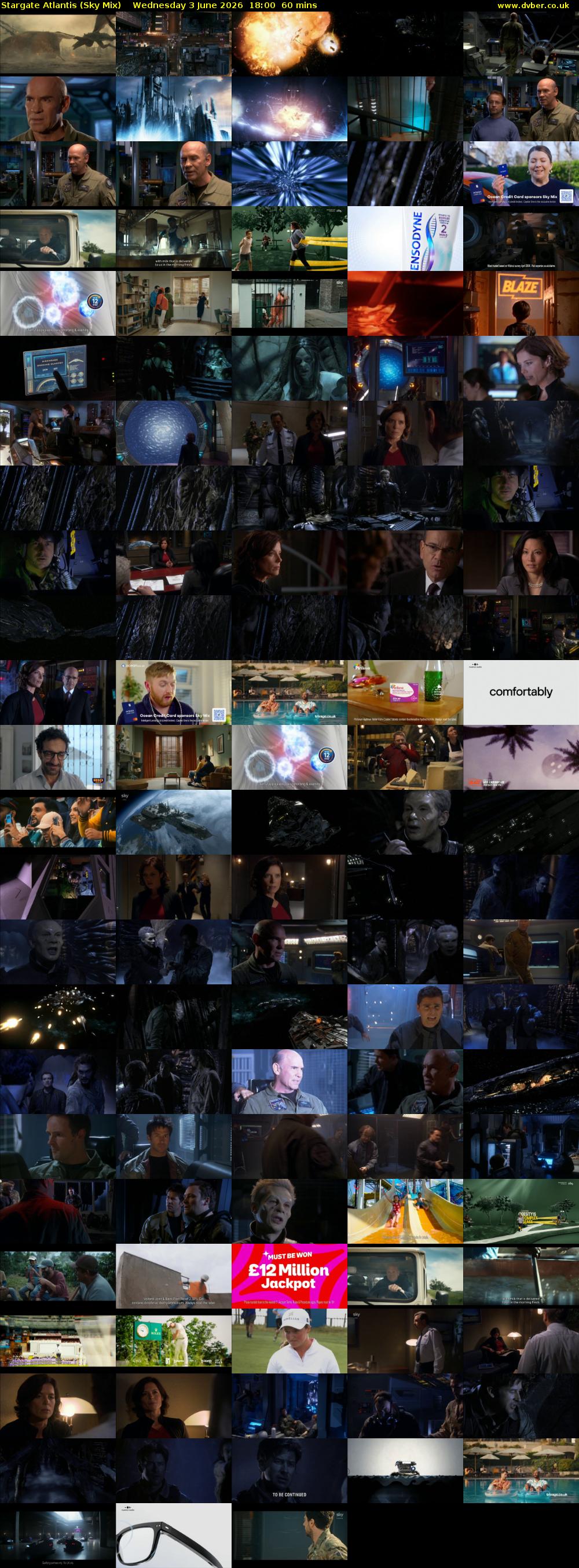 Stargate Atlantis (Sky Mix) Wednesday 3 June 2026 18:00 - 19:00