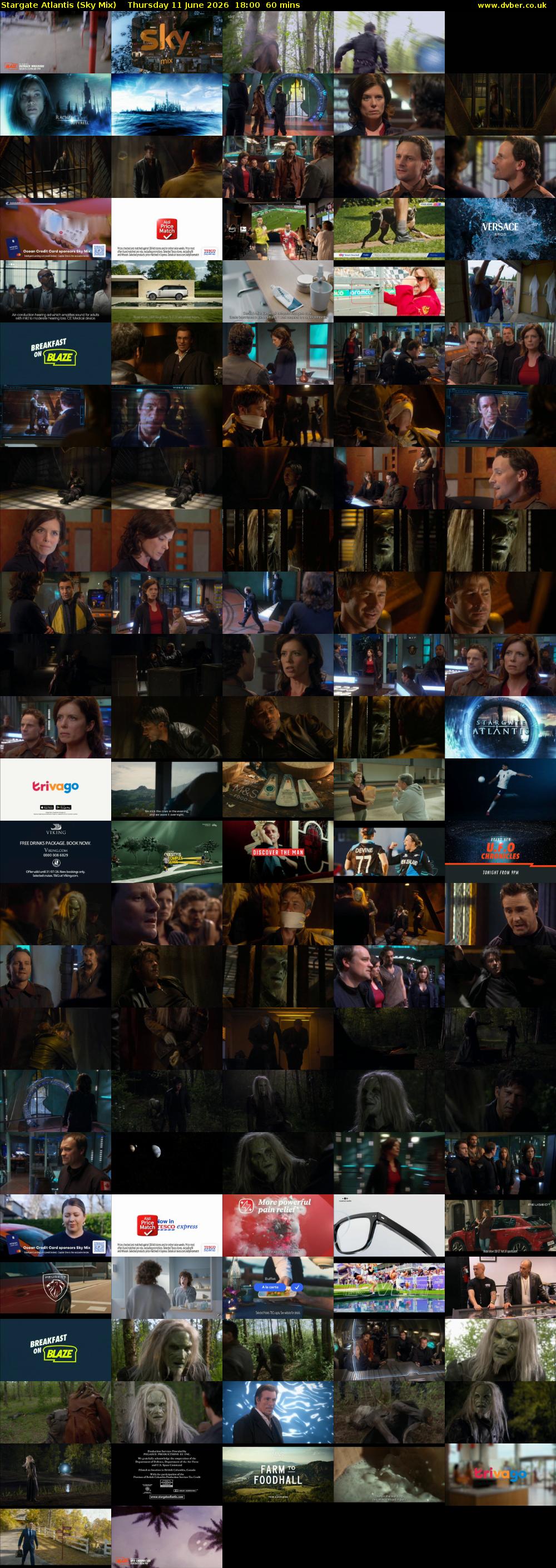 Stargate Atlantis (Sky Mix) Thursday 11 June 2026 18:00 - 19:00