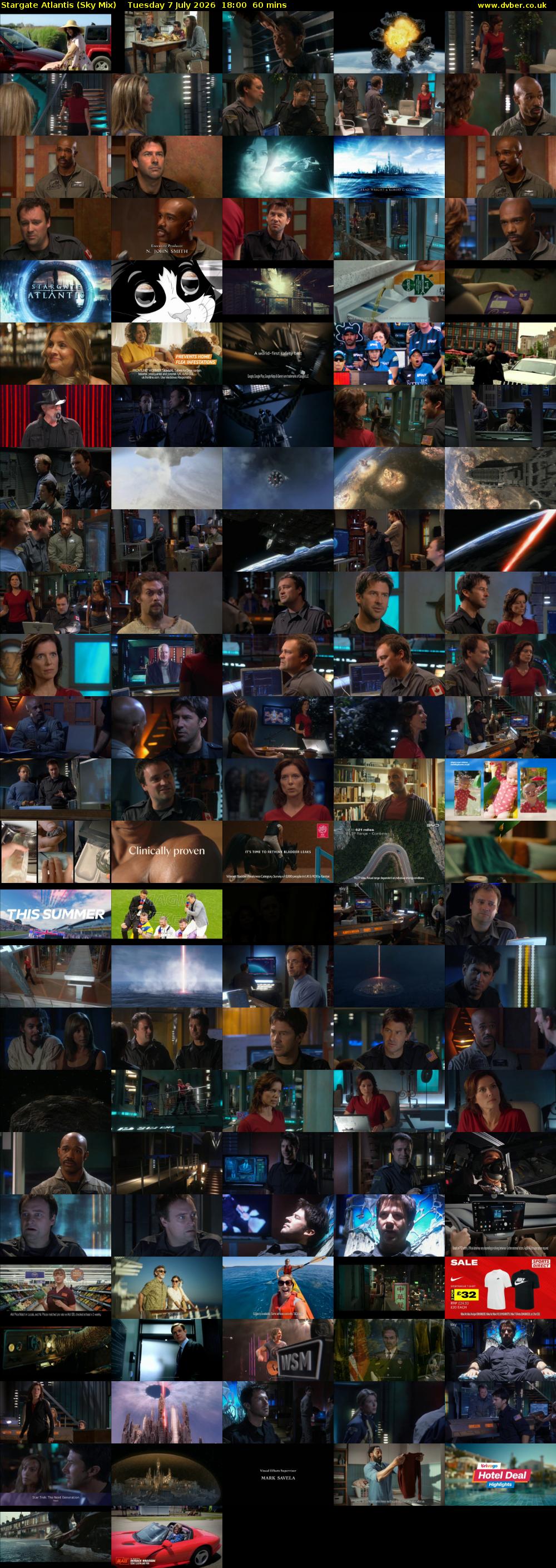 Stargate Atlantis (Sky Mix) Tuesday 7 July 2026 18:00 - 19:00