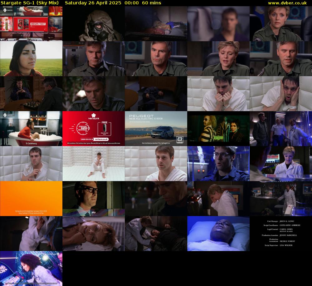 Stargate Sg-1 (Sky Mix) Saturday 26 April 2025 00:00 - 01:00