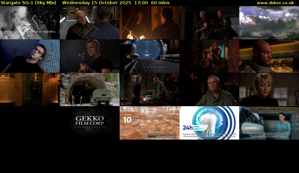 Stargate Sg-1 (Sky Mix) Wednesday 15 October 2025 17:00 - 18:00