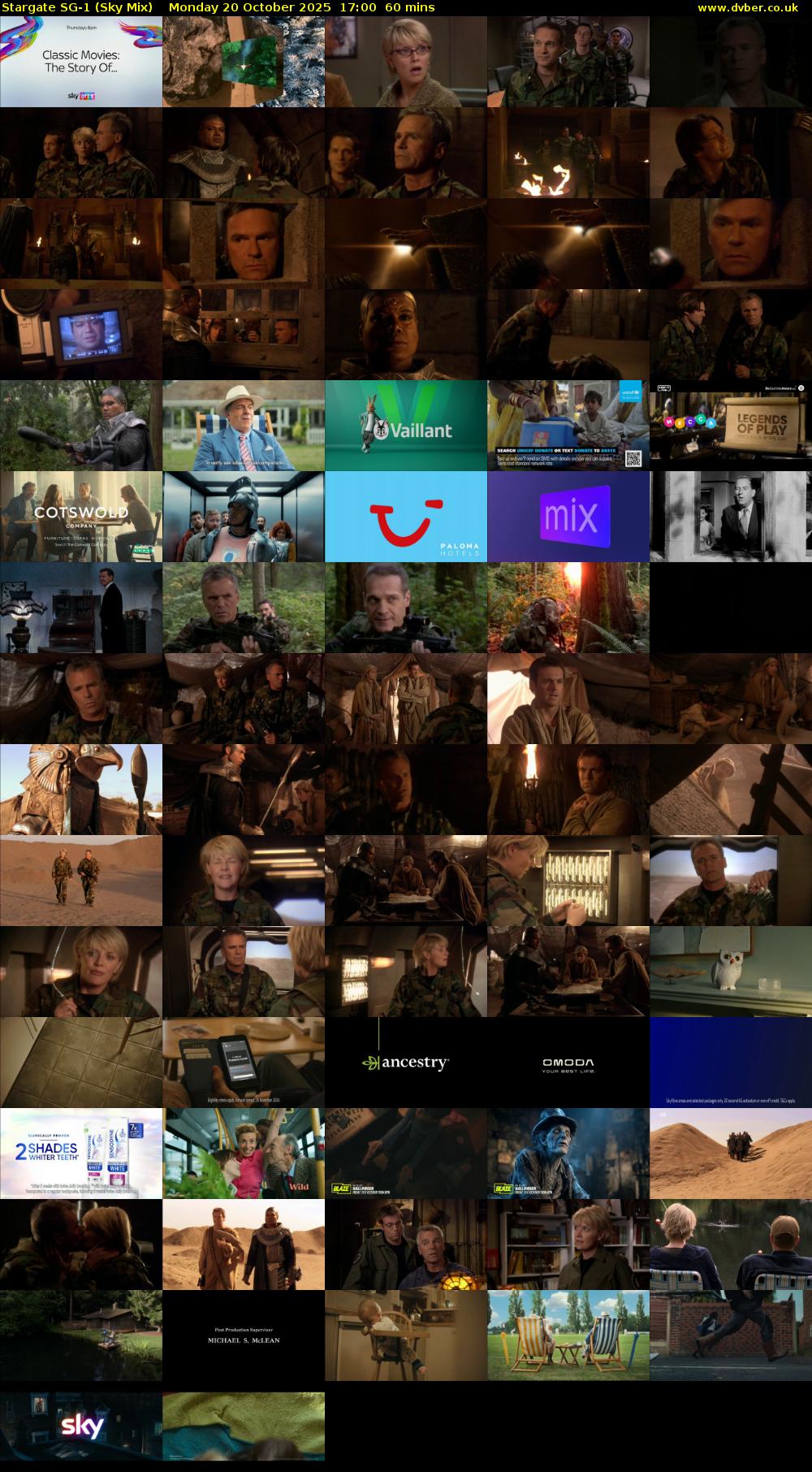 Stargate Sg-1 (Sky Mix) Monday 20 October 2025 17:00 - 18:00
