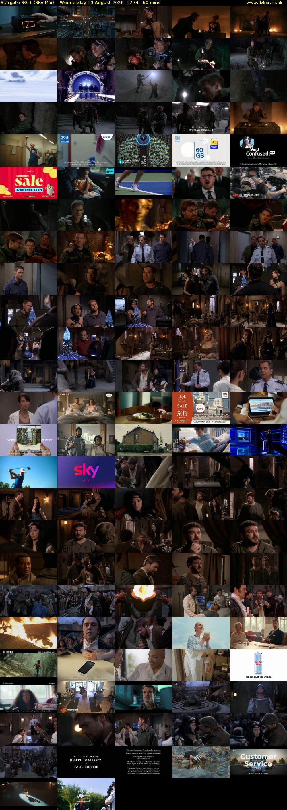 Stargate Sg-1 (Sky Mix) Wednesday 19 August 2026 17:00 - 18:00