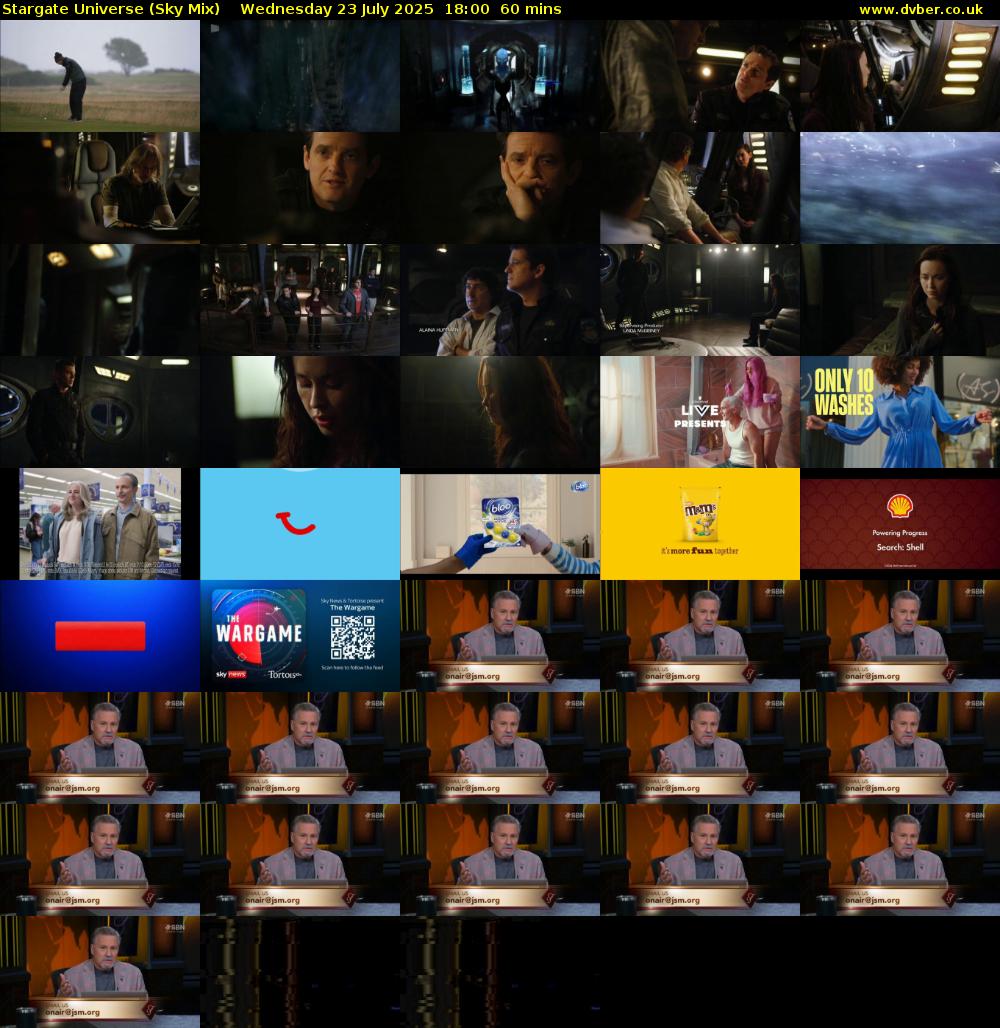 Stargate Universe (Sky Mix) Wednesday 23 July 2025 18:00 - 19:00
