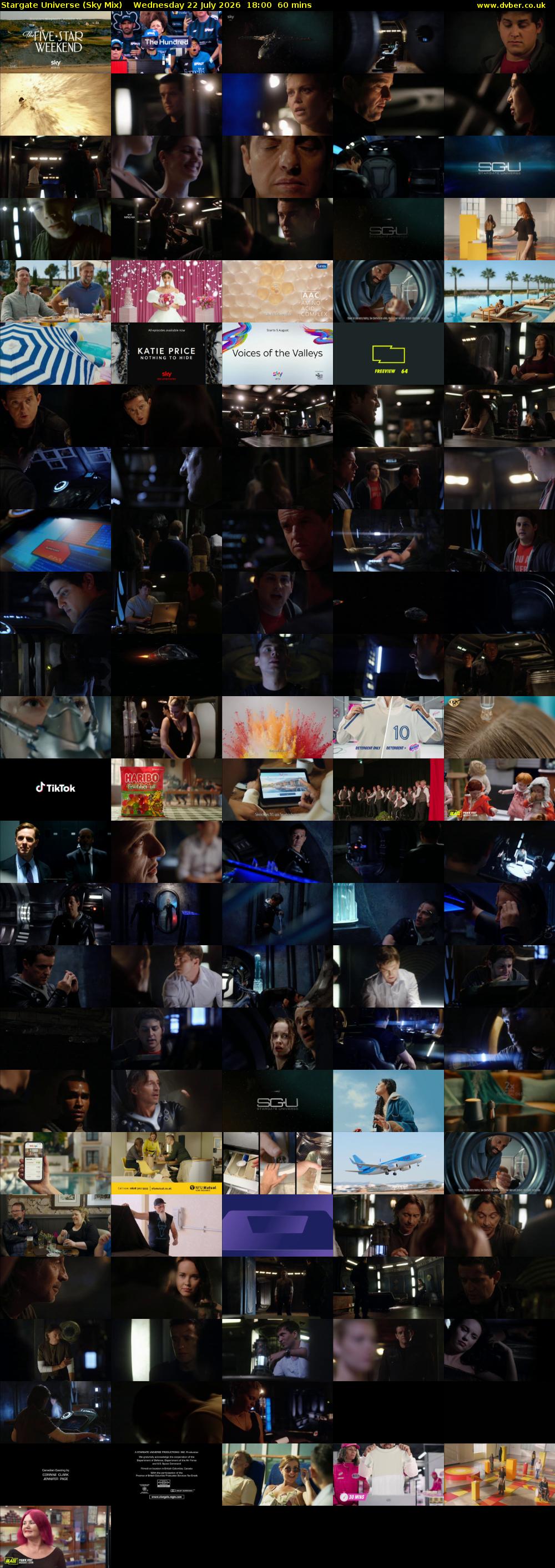 Stargate Universe (Sky Mix) Wednesday 22 July 2026 18:00 - 19:00
