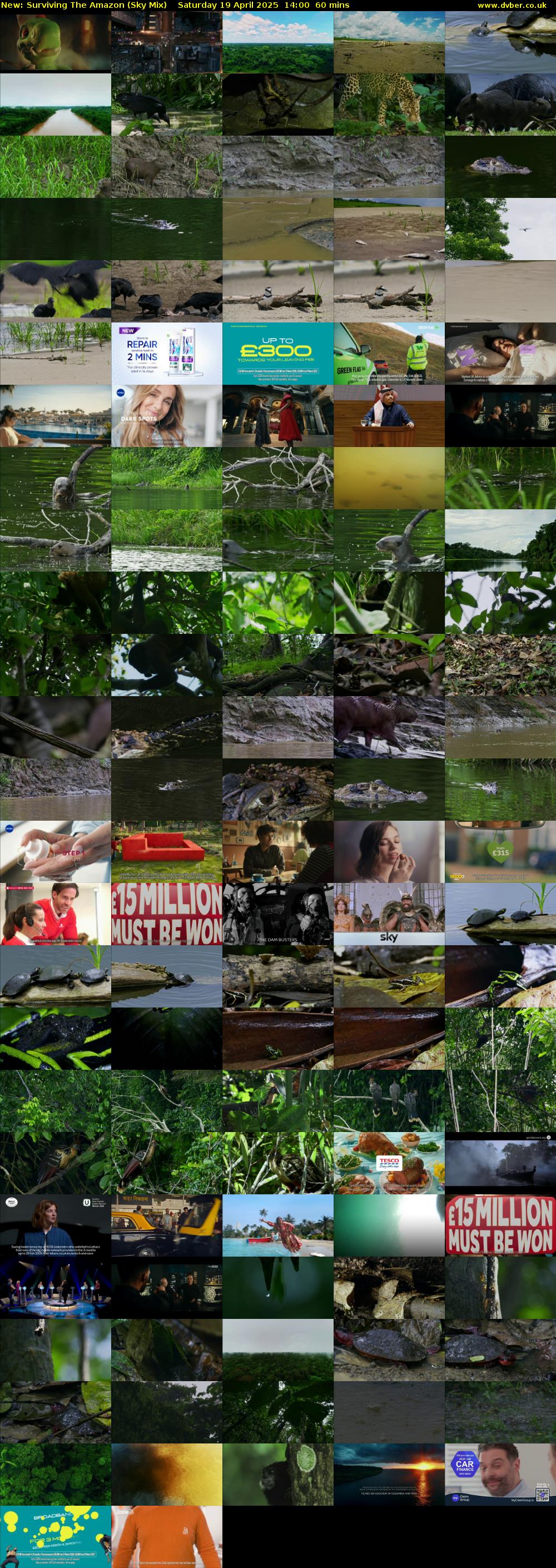 Surviving The Amazon (Sky Mix) Saturday 19 April 2025 14:00 - 15:00