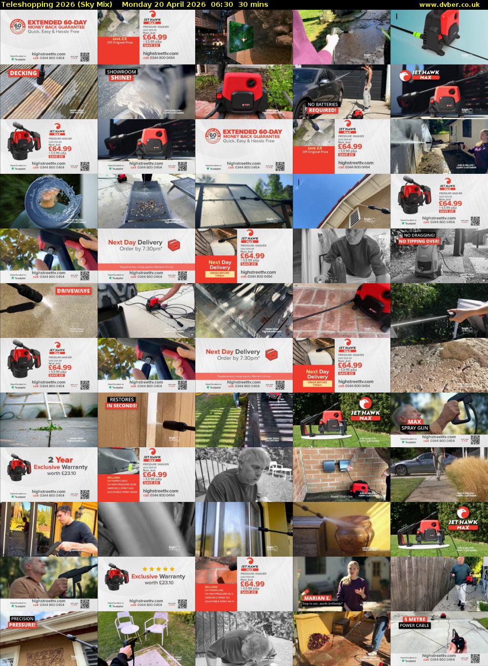 Teleshopping 2026 (Sky Mix) Monday 20 April 2026 06:30 - 07:00