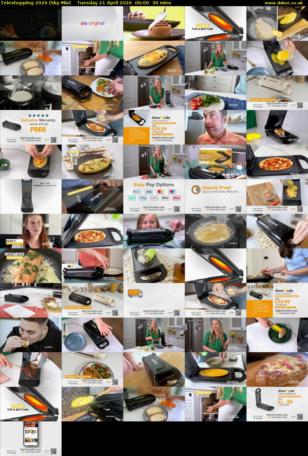 Teleshopping 2026 (Sky Mix) Tuesday 21 April 2026 06:00 - 06:30