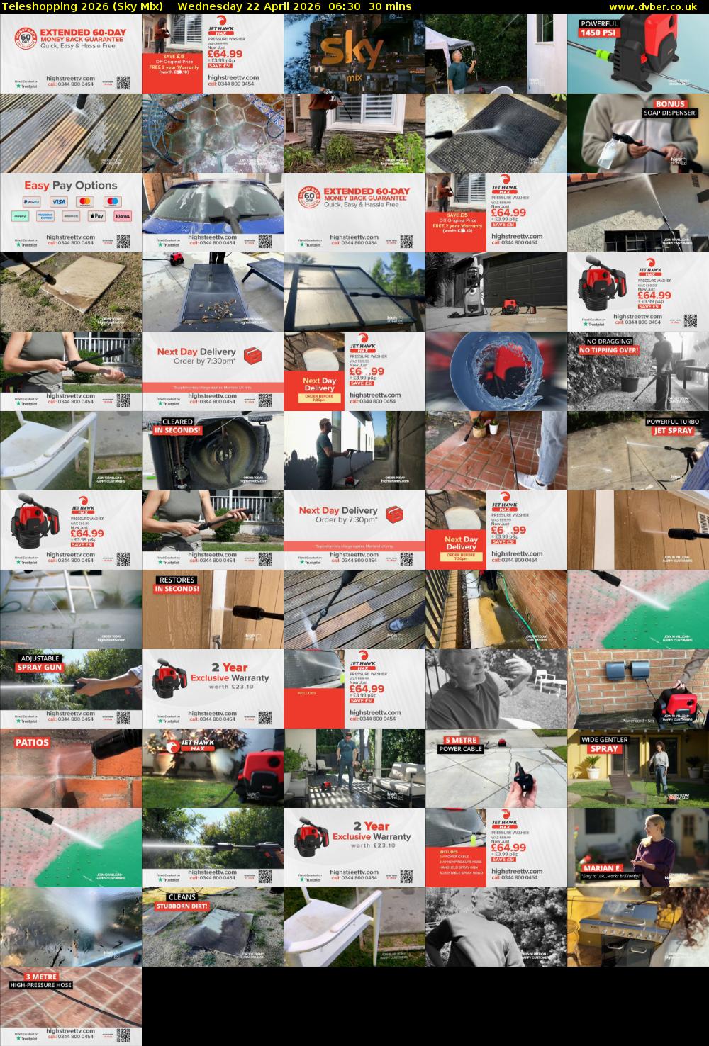 Teleshopping 2026 (Sky Mix) Wednesday 22 April 2026 06:30 - 07:00
