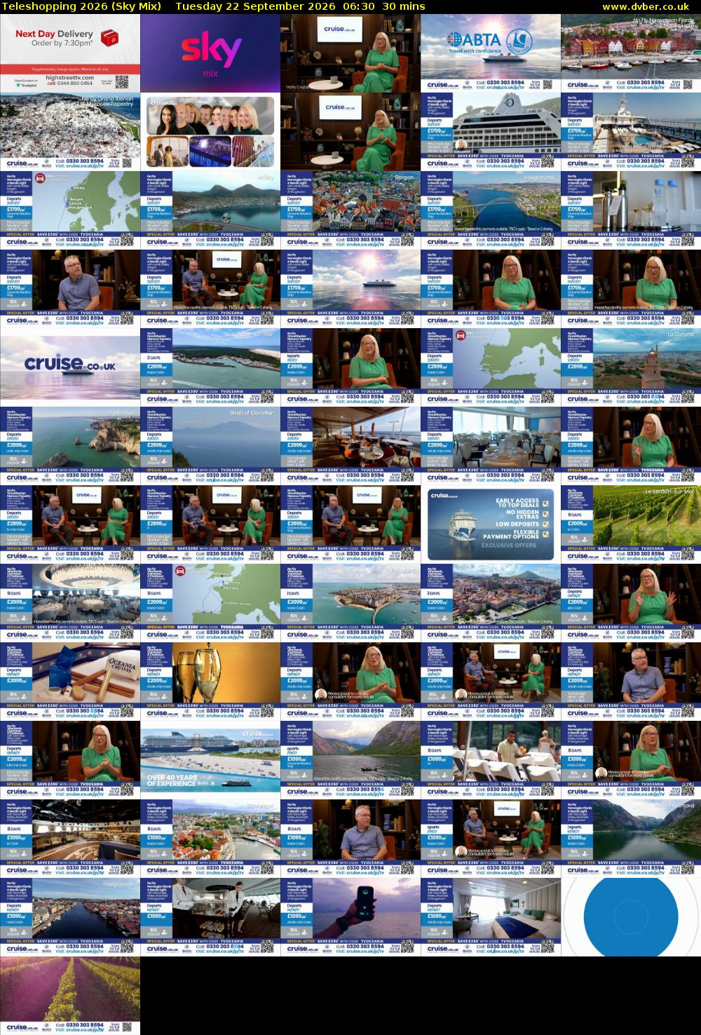 Teleshopping 2026 (Sky Mix) Tuesday 22 September 2026 06:30 - 07:00