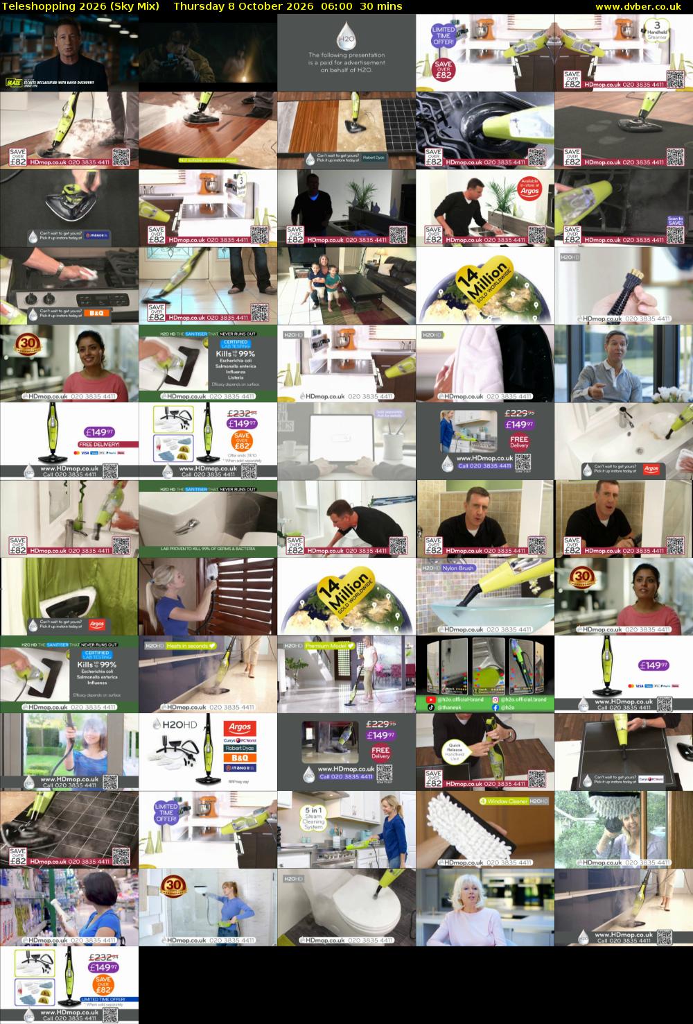 Teleshopping 2026 (Sky Mix) Thursday 8 October 2026 06:00 - 06:30