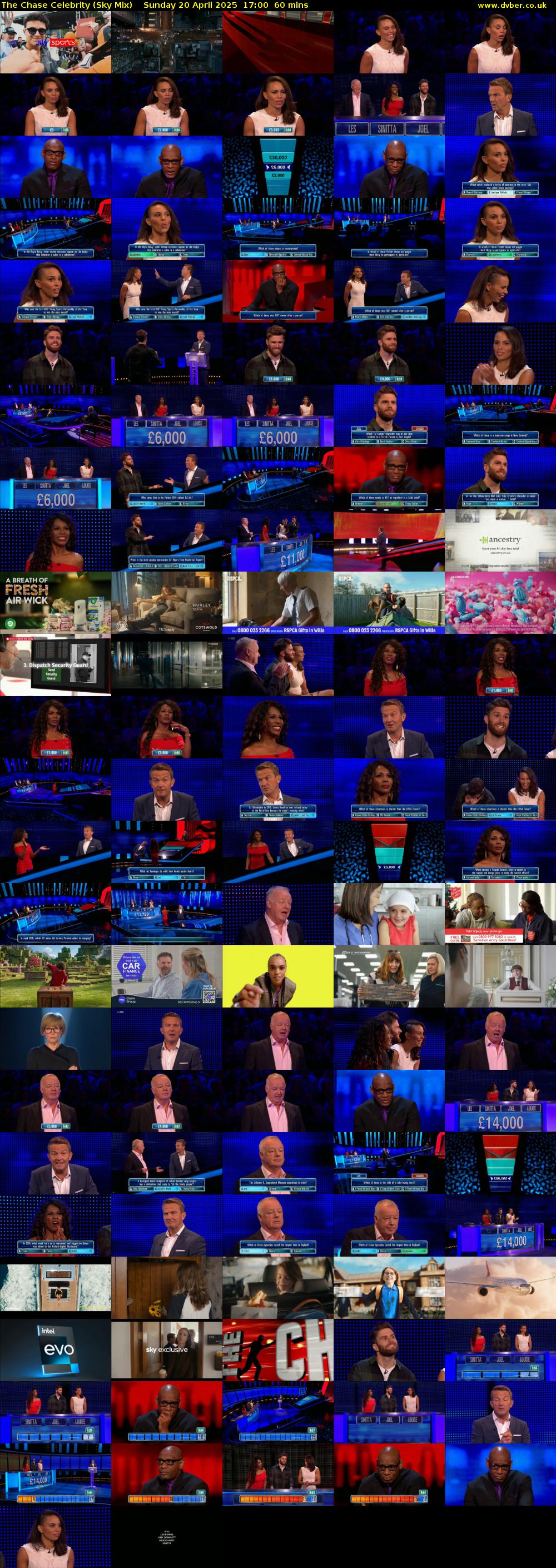 The Chase Celebrity (Sky Mix) Sunday 20 April 2025 17:00 - 18:00