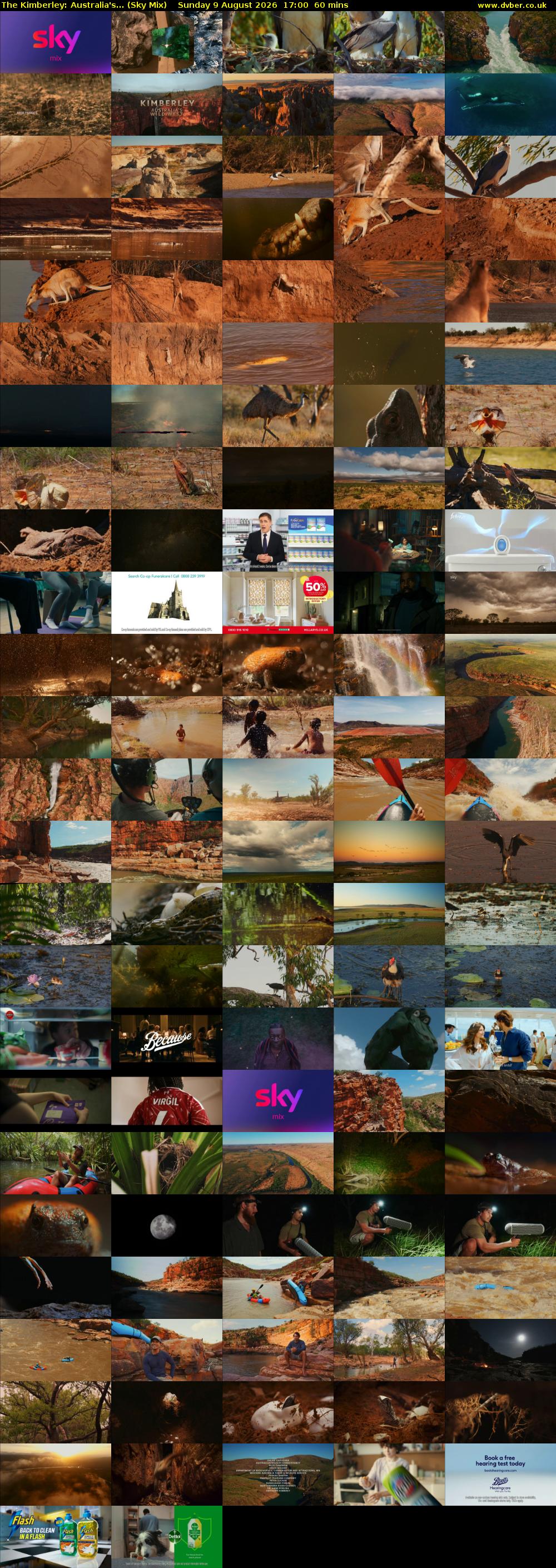 The Kimberley: Australia's... (Sky Mix) Sunday 9 August 2026 17:00 - 18:00