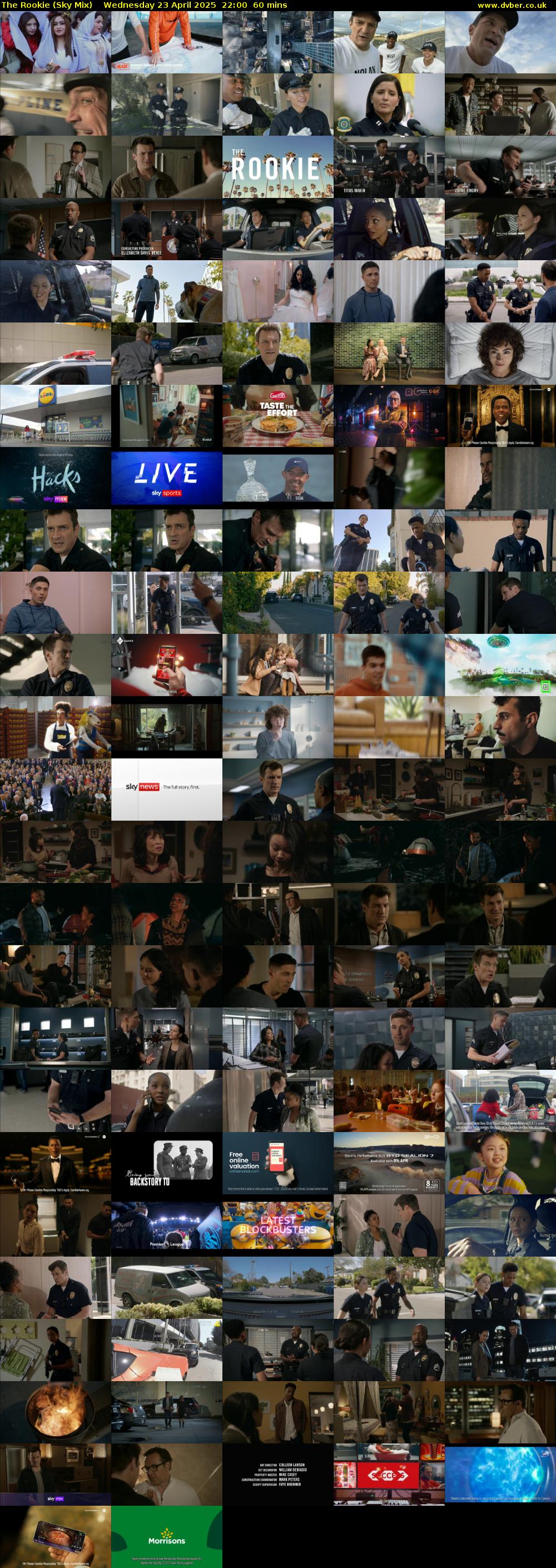 The Rookie (Sky Mix) Wednesday 23 April 2025 22:00 - 23:00