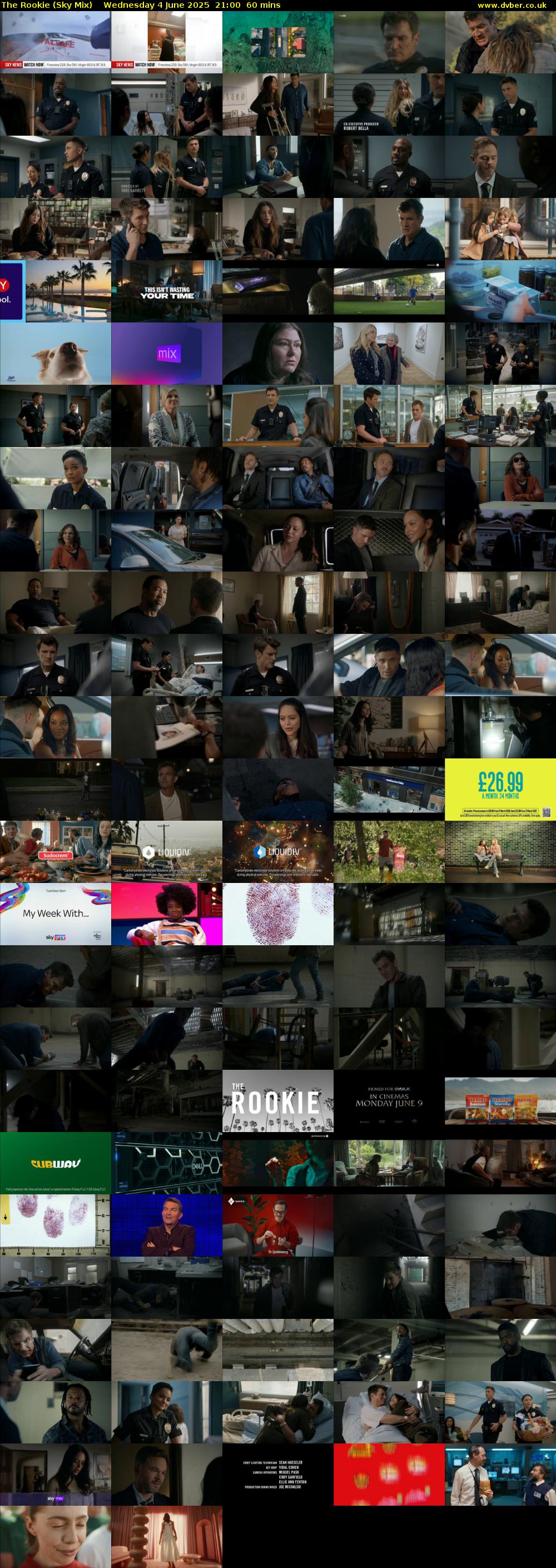 The Rookie (Sky Mix) Wednesday 4 June 2025 21:00 - 22:00