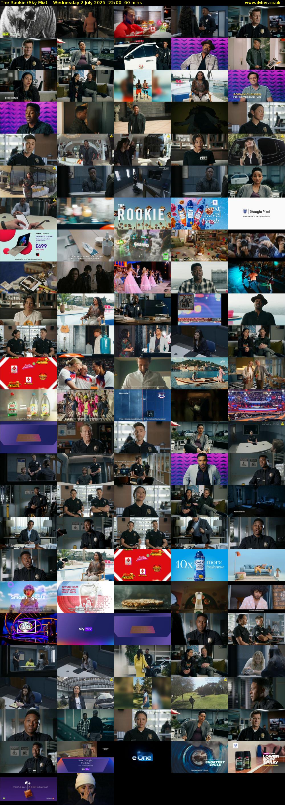 The Rookie (Sky Mix) Wednesday 2 July 2025 22:00 - 23:00