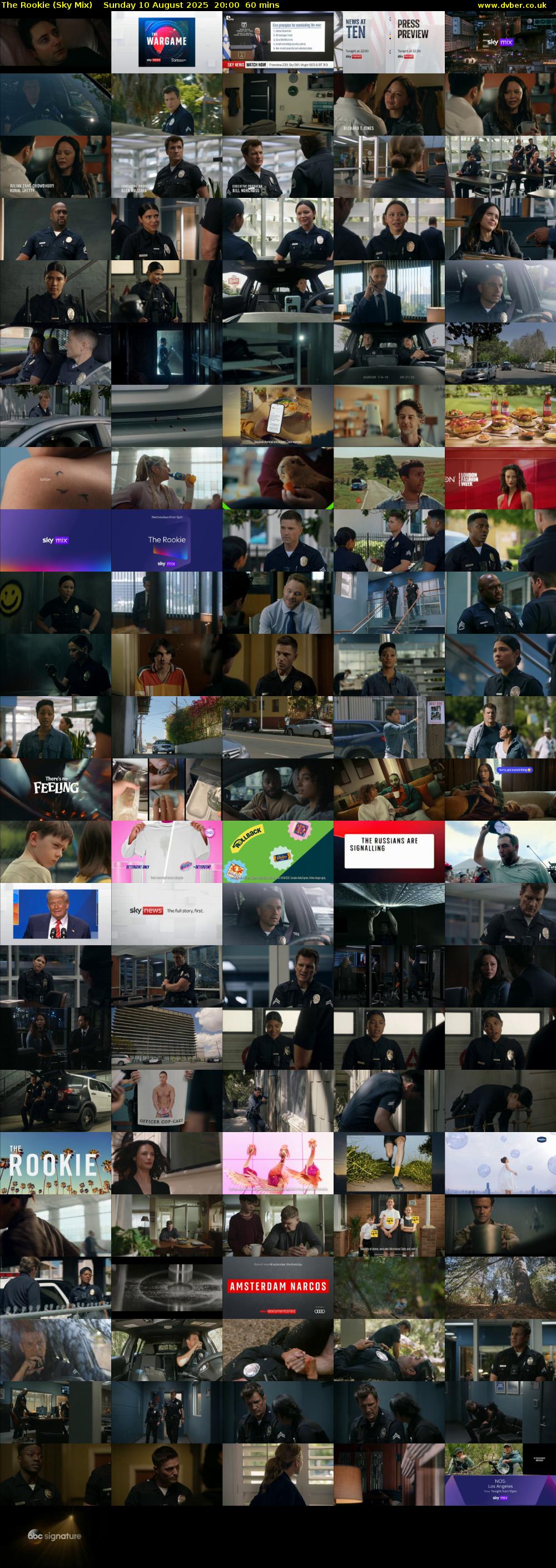The Rookie (Sky Mix) Sunday 10 August 2025 20:00 - 21:00