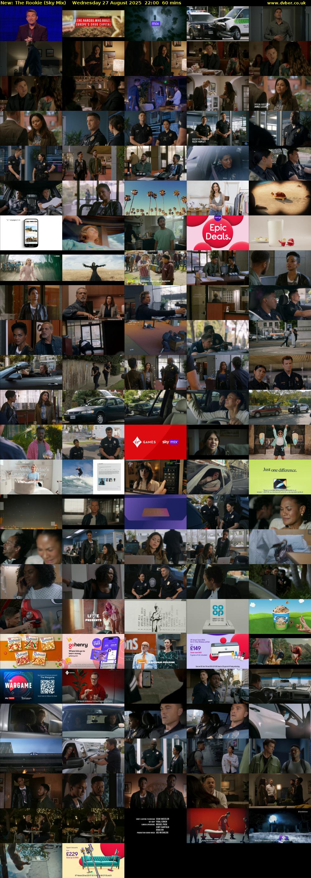 The Rookie (Sky Mix) Wednesday 27 August 2025 22:00 - 23:00