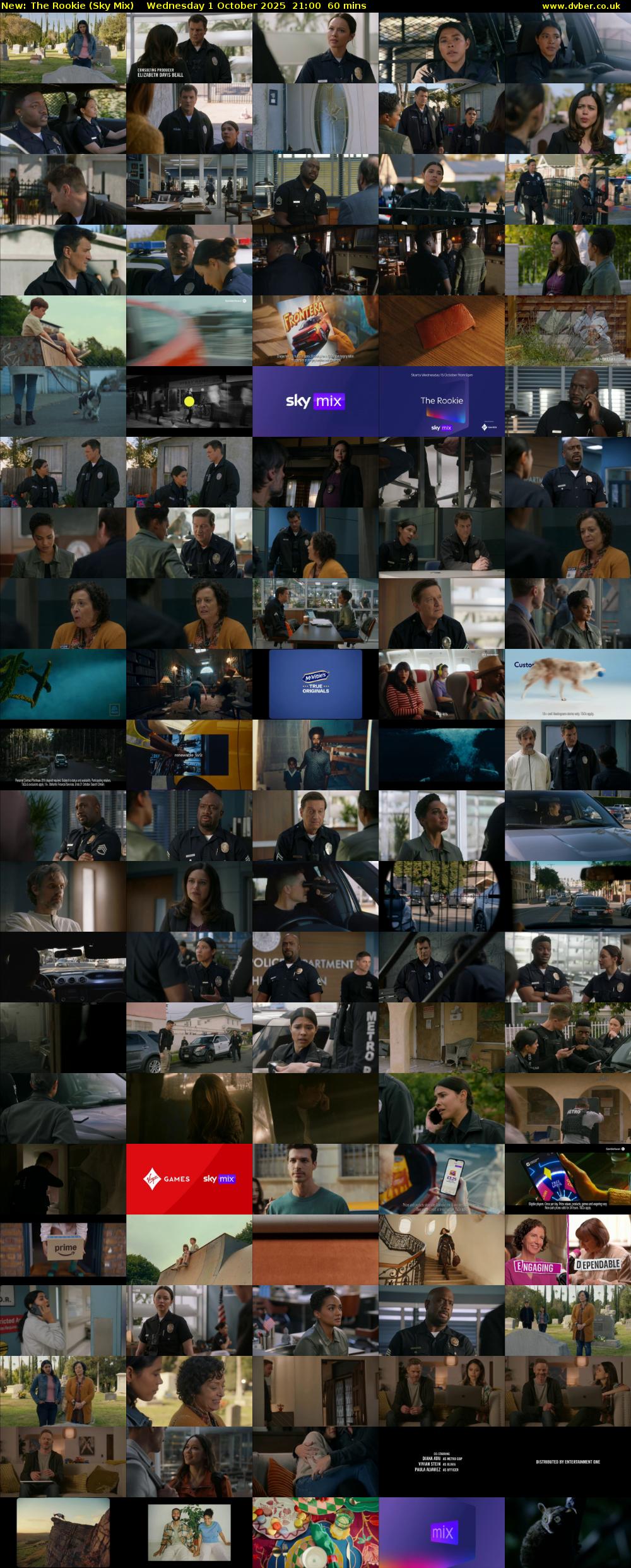 The Rookie (Sky Mix) Wednesday 1 October 2025 21:00 - 22:00