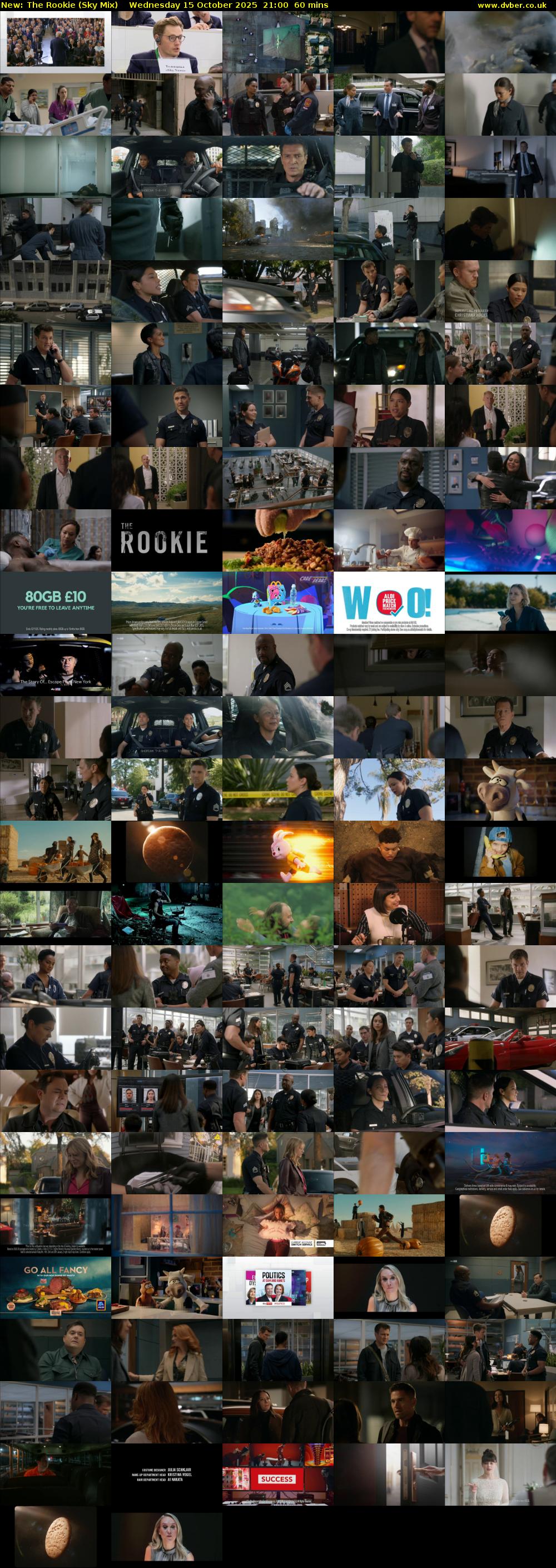 The Rookie (Sky Mix) Wednesday 15 October 2025 21:00 - 22:00