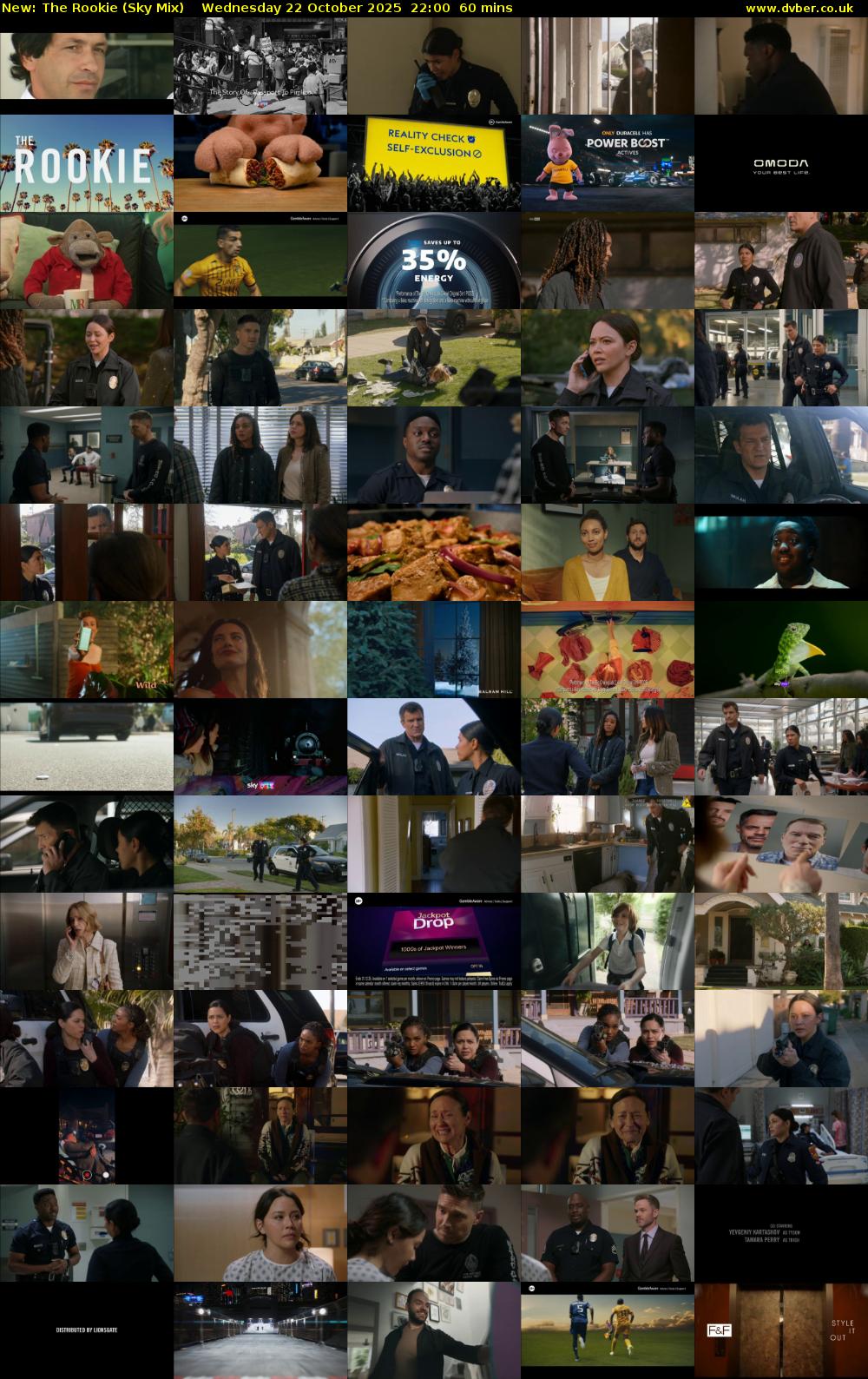 The Rookie (Sky Mix) Wednesday 22 October 2025 22:00 - 23:00