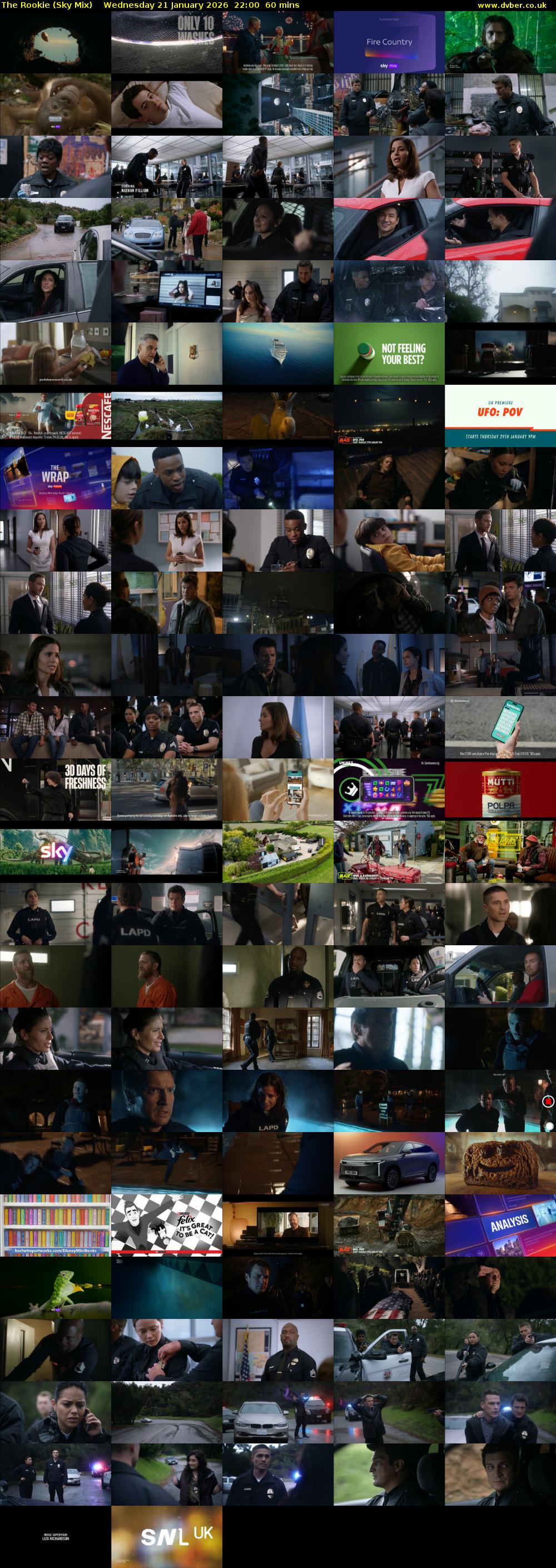 The Rookie (Sky Mix) Wednesday 21 January 2026 22:00 - 23:00