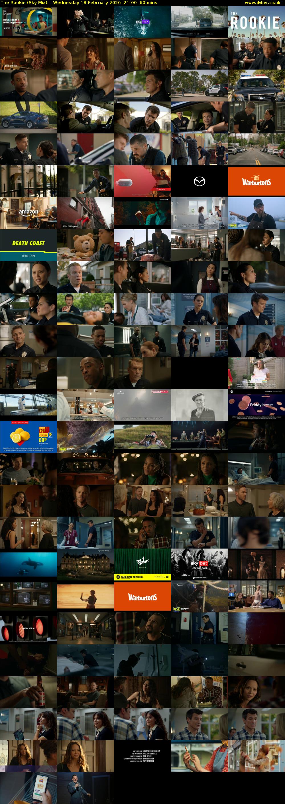The Rookie (Sky Mix) Wednesday 18 February 2026 21:00 - 22:00