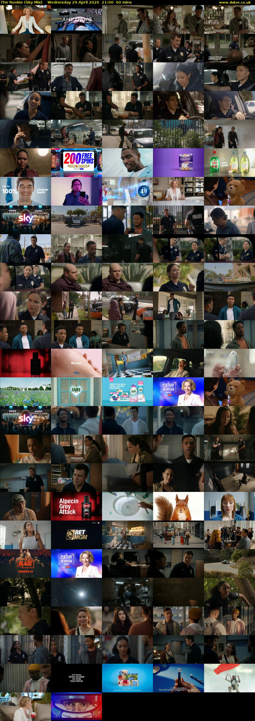 The Rookie (Sky Mix) Wednesday 29 April 2026 21:00 - 22:00