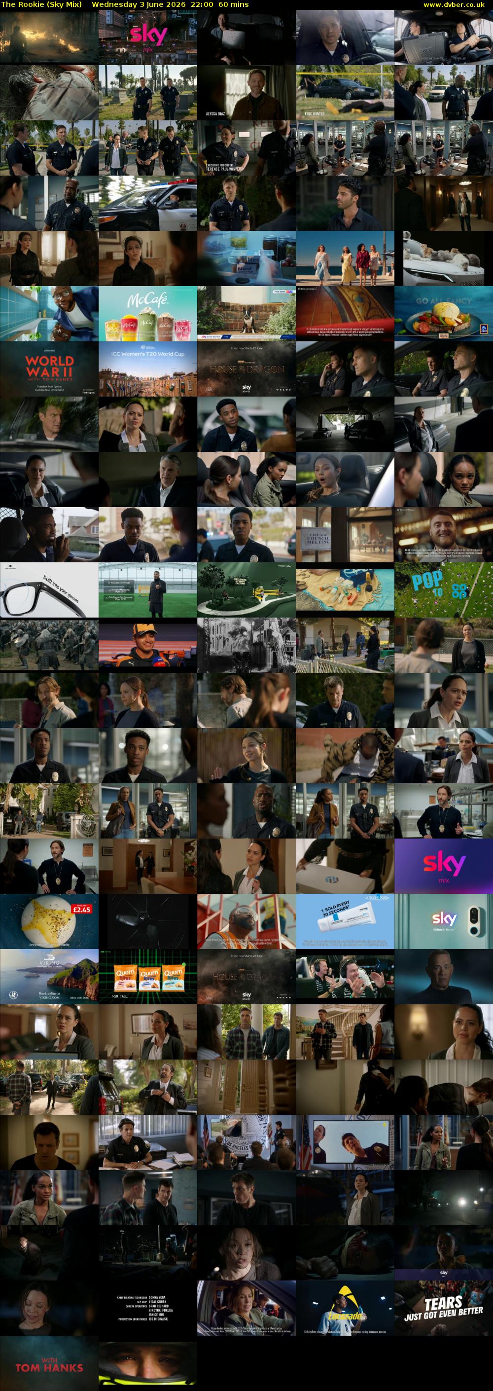 The Rookie (Sky Mix) Wednesday 3 June 2026 22:00 - 23:00