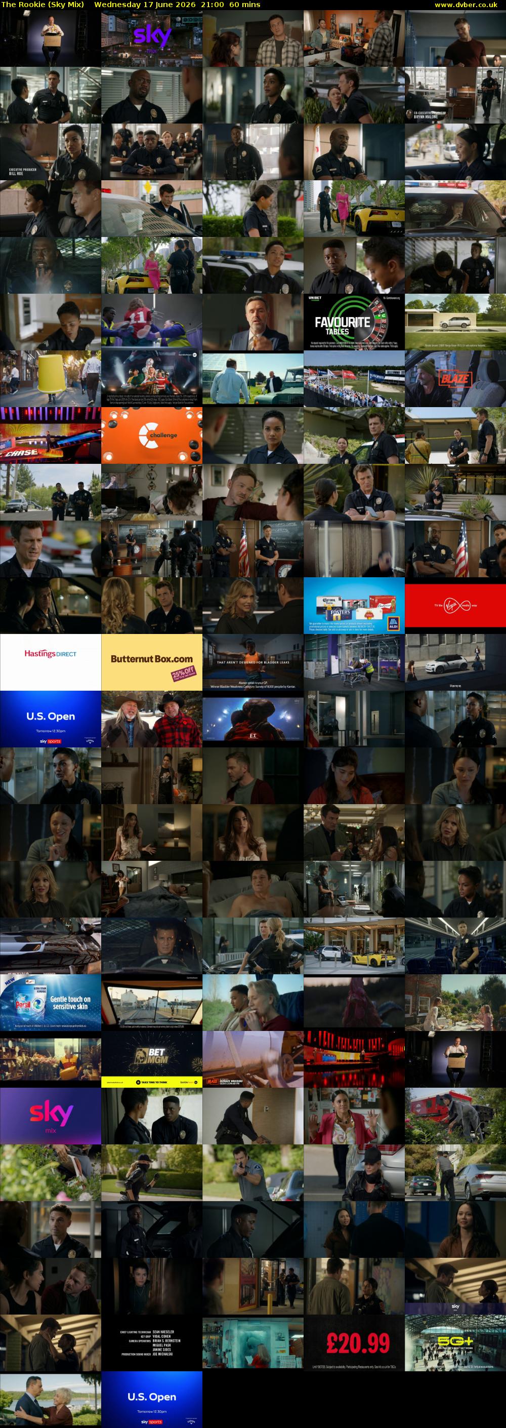 The Rookie (Sky Mix) Wednesday 17 June 2026 21:00 - 22:00