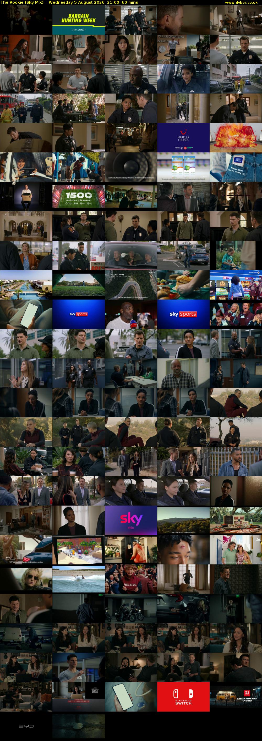 The Rookie (Sky Mix) Wednesday 5 August 2026 21:00 - 22:00