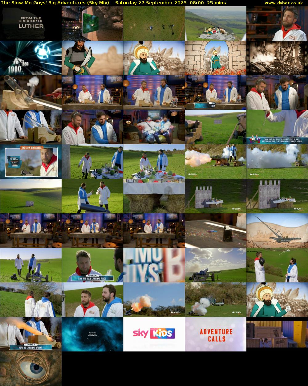 The Slow Mo Guys' Big Adventures (Sky Mix) Saturday 27 September 2025 08:00 - 08:25