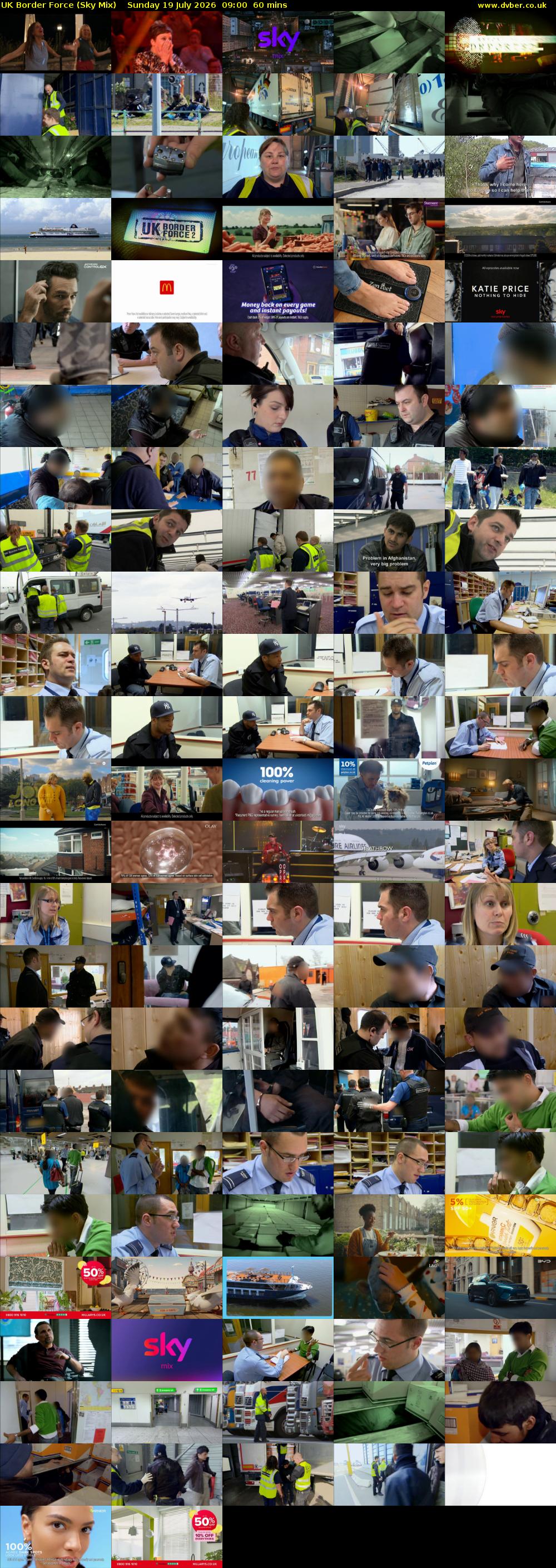 UK Border Force (Sky Mix) Sunday 19 July 2026 09:00 - 10:00