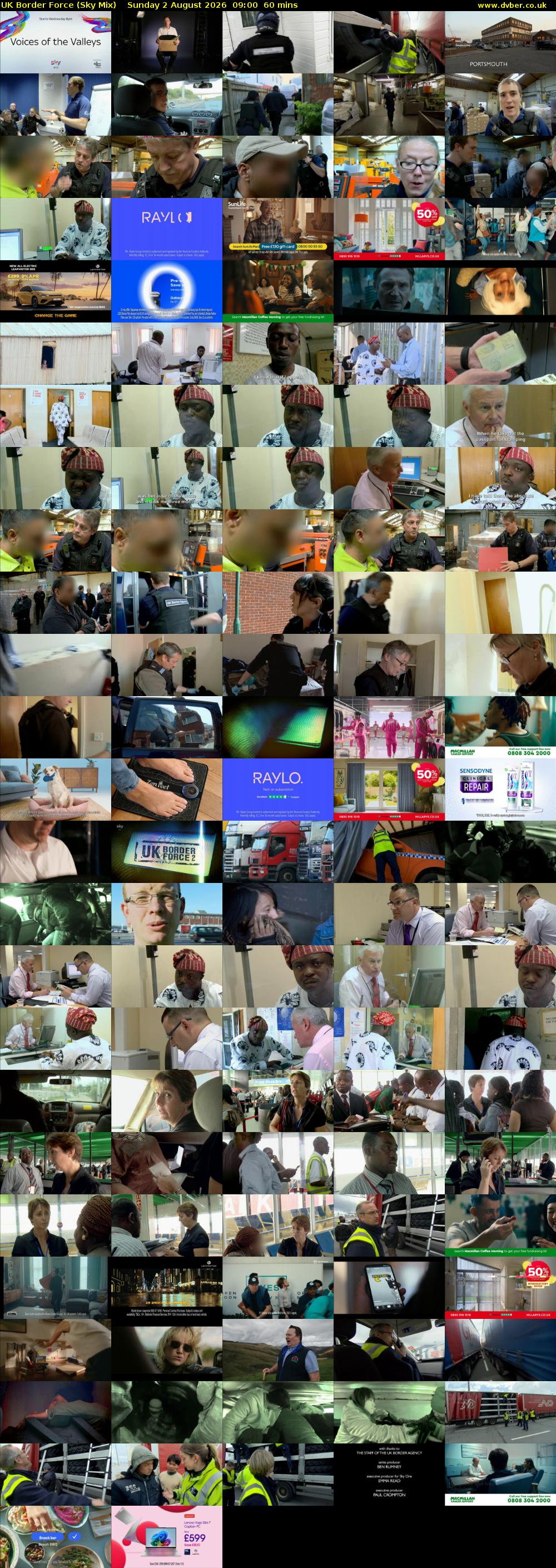 UK Border Force (Sky Mix) Sunday 2 August 2026 09:00 - 10:00