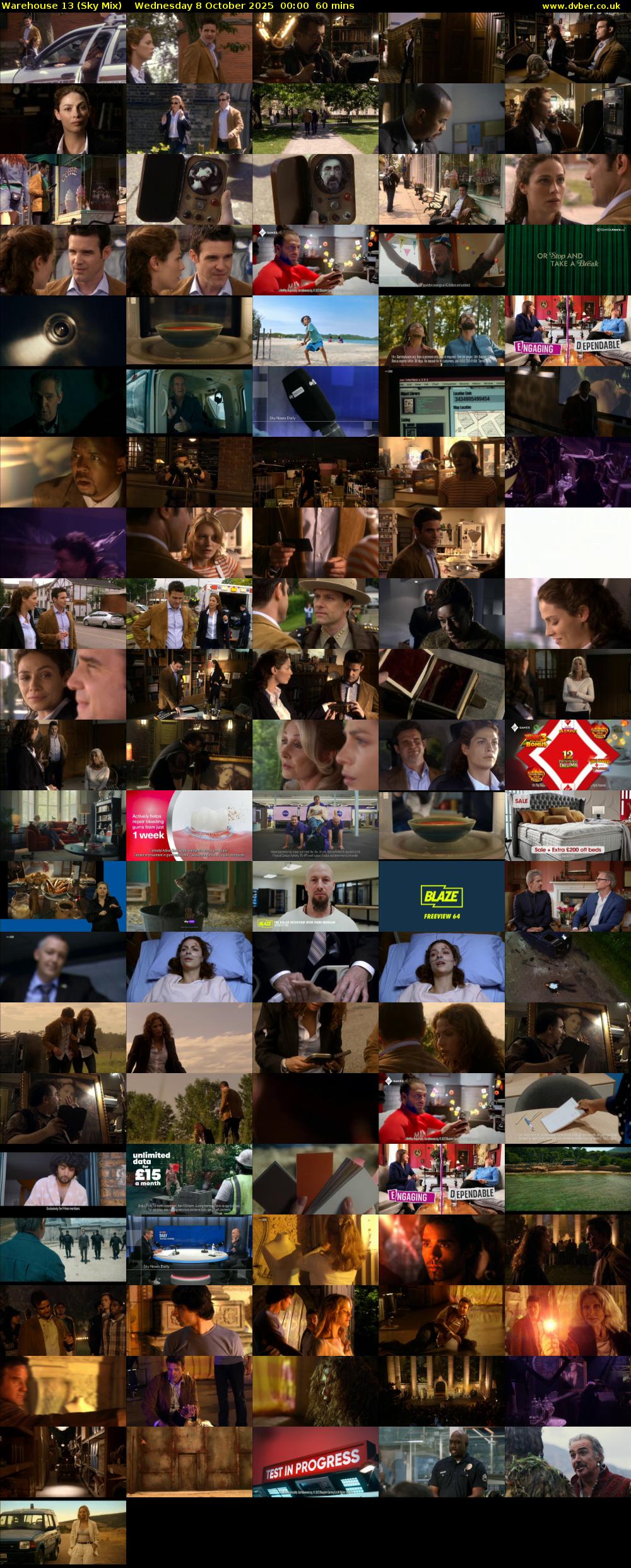 Warehouse 13 (Sky Mix) Wednesday 8 October 2025 00:00 - 01:00