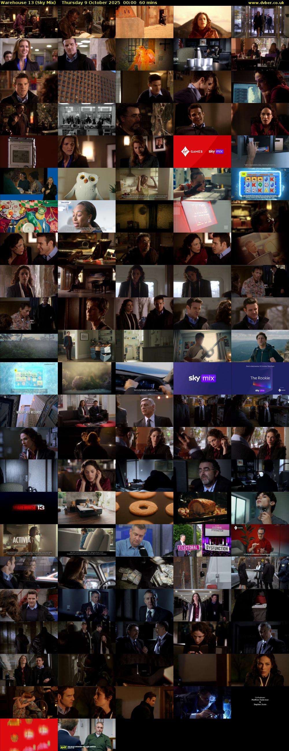 Warehouse 13 (Sky Mix) Thursday 9 October 2025 00:00 - 01:00